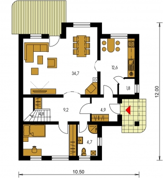 Floor plan of ground floor - PREMIER 58